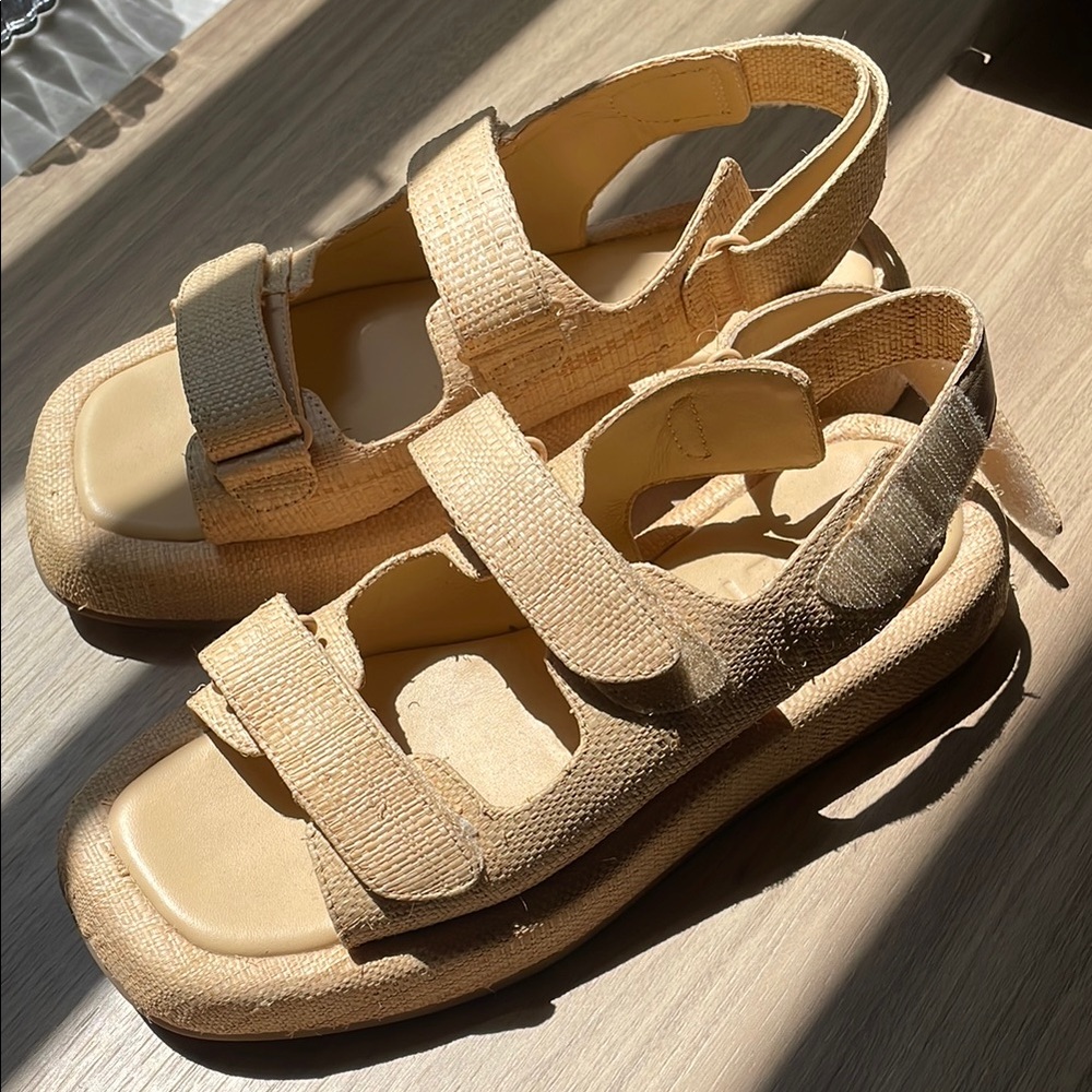 Loeffler Randall Blaise raffia dad sandals